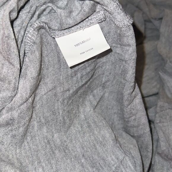 Apres Ramy Brook Heather Gray Long Sleeve Drop Shoulder Thumb Hole Oversized Top - Picture 8 of 8